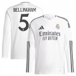 Günstige Fußballtrikots Real Madrid Bellingham 5 Heimtrikot 2024-25 Langarm
